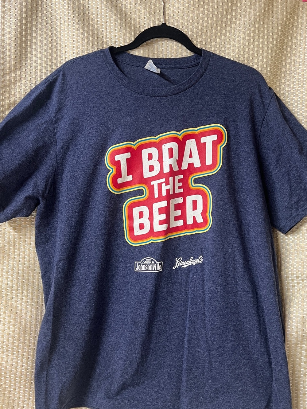 Johnsonville x Leinenkugel's Navy 'I Brat The Beer' Graphic Tee